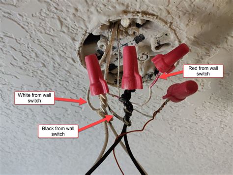 red wire ceiling junction box|red wire for light fixtures.